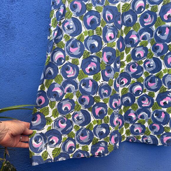 boden abstract floral print sleeveless cotton dress - Picture 4 of 6